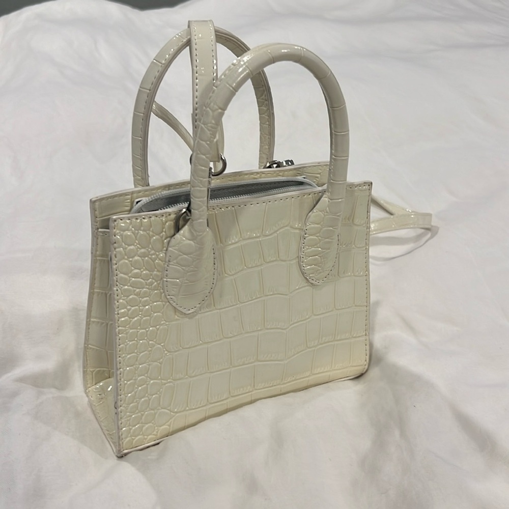 White croc purse